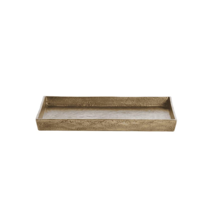 Home Accessories Light and Living View All Home Accessories | Zev Antique Brass Rectangular Tray 46X36X4Cm