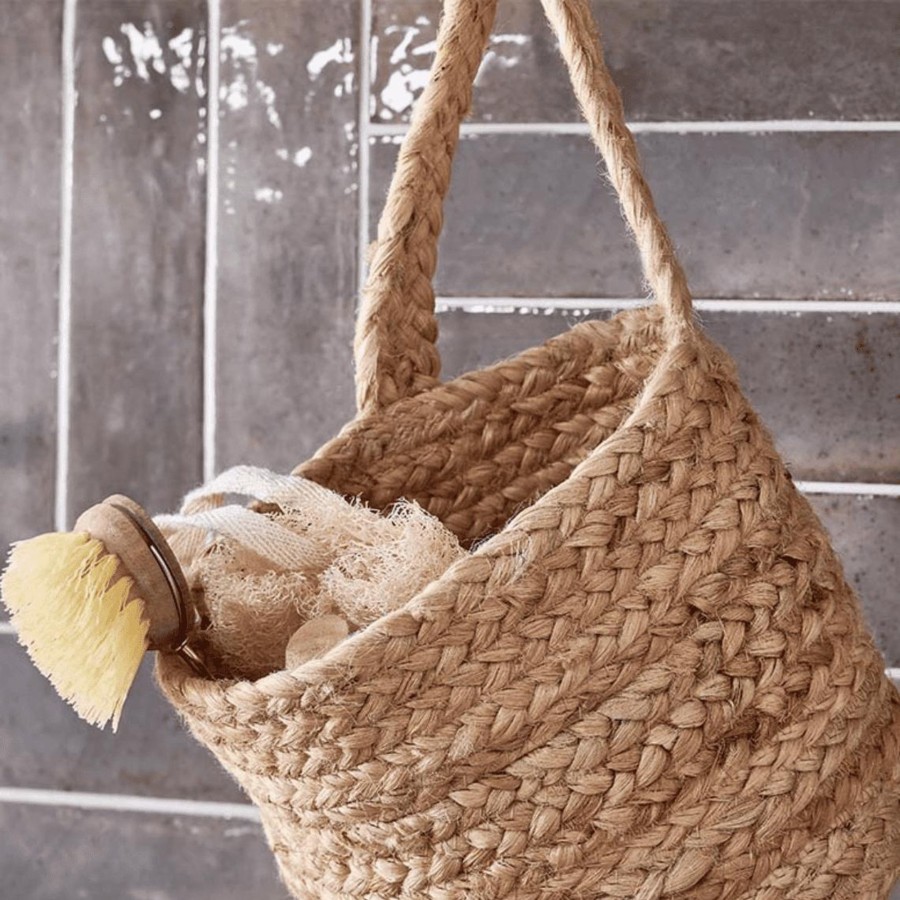 Home Accessories Nkuku View All Home Accessories | Nkuku Chapad Hemp Wall Hung Basket - Large