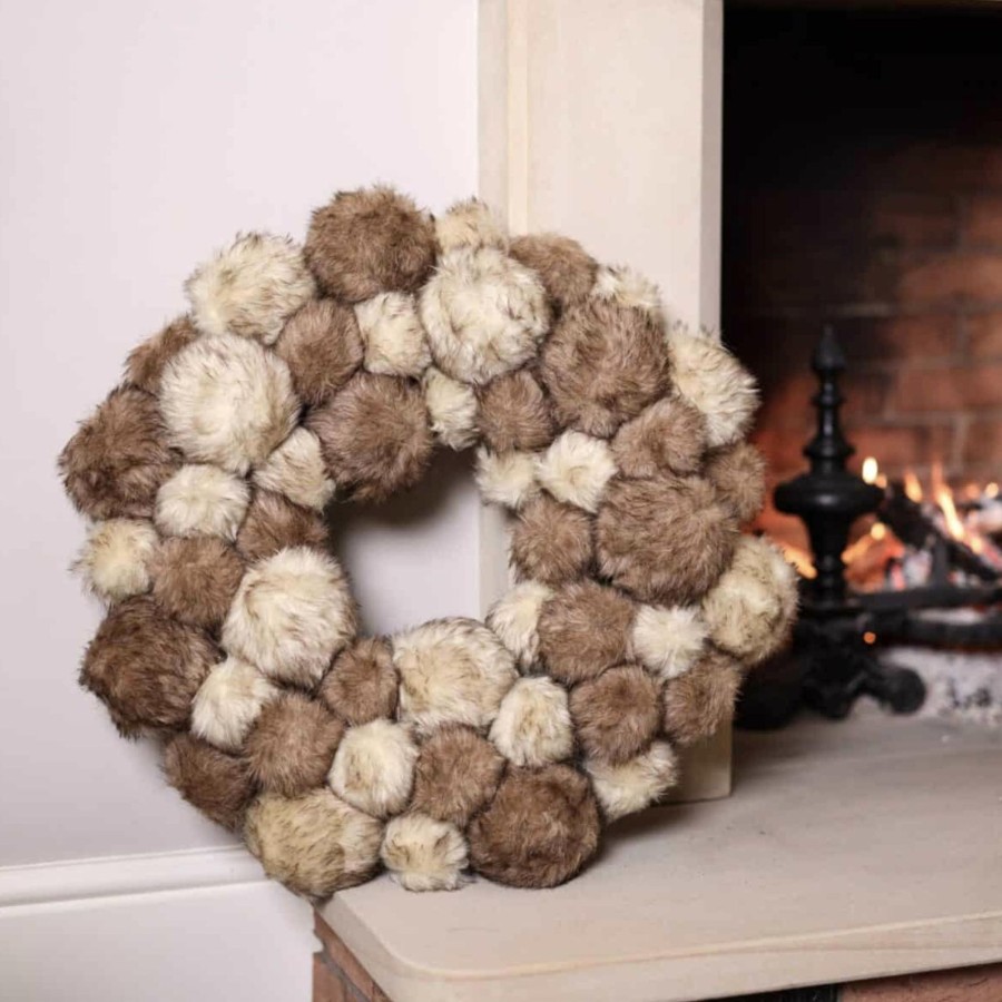 Home Accessories Silver Mushroom Christmas View All Home Accessories | Silver Mushroom Label Pom Pom Wreath