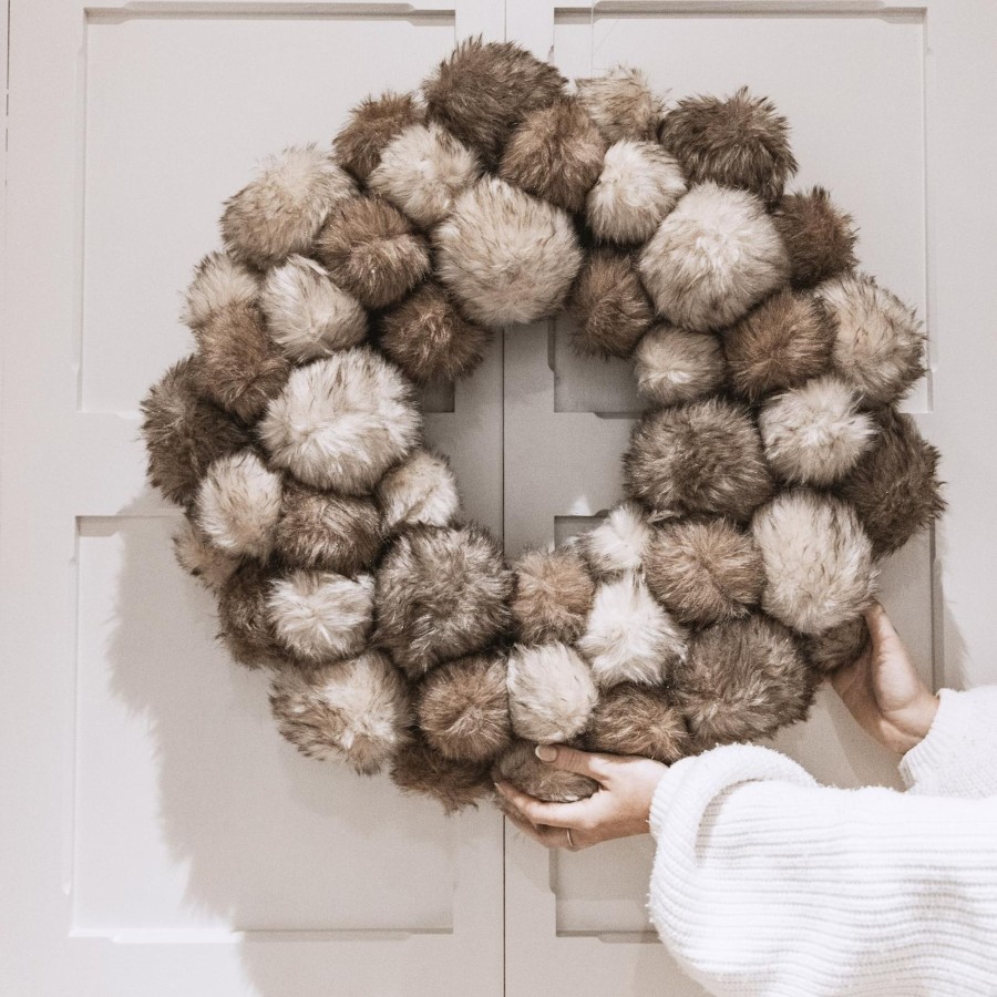 Home Accessories Silver Mushroom Christmas View All Home Accessories | Silver Mushroom Label Pom Pom Wreath