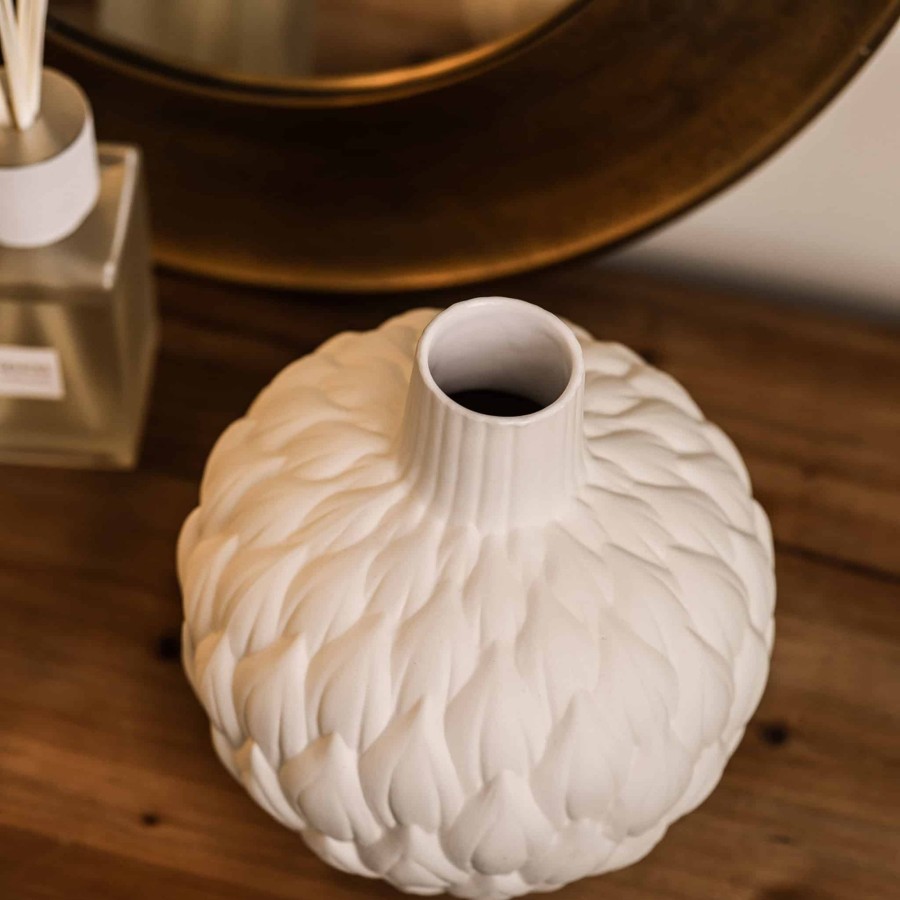 Home Accessories Lindform View All Home Accessories | Lindform Relief Astrid Cream Vase 24Cm