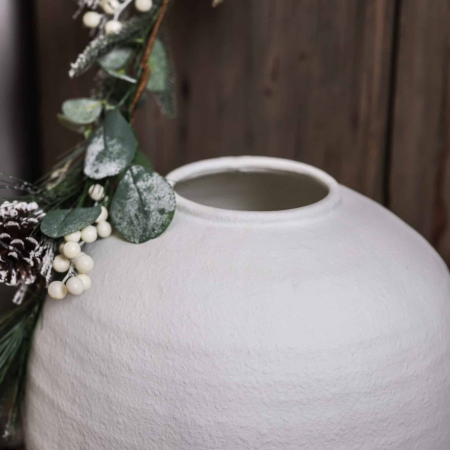 Home Accessories Silver Mushroom Christmas View All Home Accessories | Silver Mushroom Penelope Round Textured Vase - Pure White