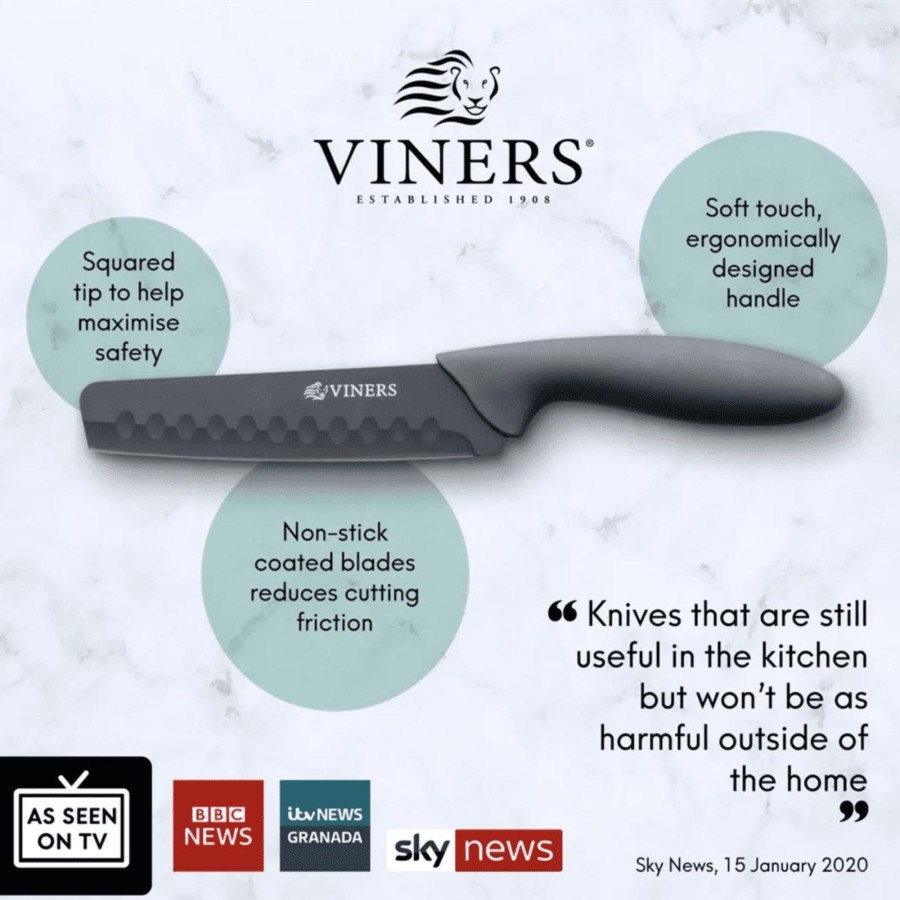 Kitchenware Viners Knives & Knife Blocks | Viners Assure 5 Piece Knife Block Set