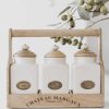 Kitchenware Silver Mushroom Kitchen Storage | Silver Mushroom Label Rustic Tea, Coffee & Sugar Set With Carrier