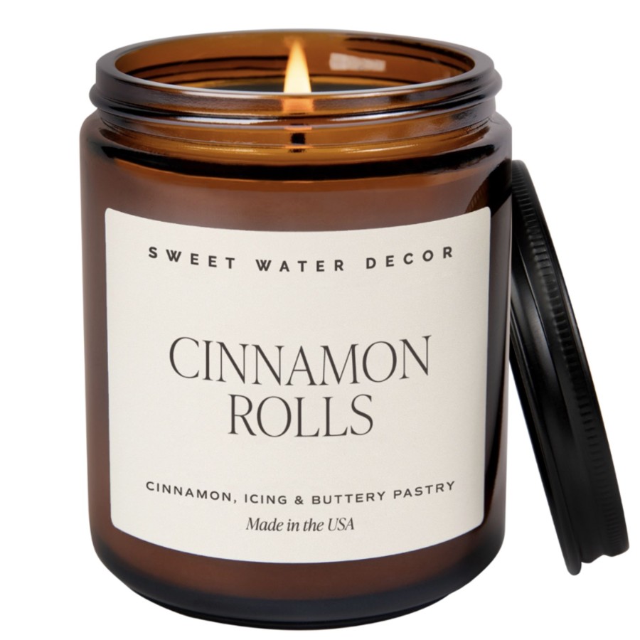 Home Accessories Sweet Water Decor View All Home Accessories | Cinnamon Rolls Soy Candle In Amber Jar