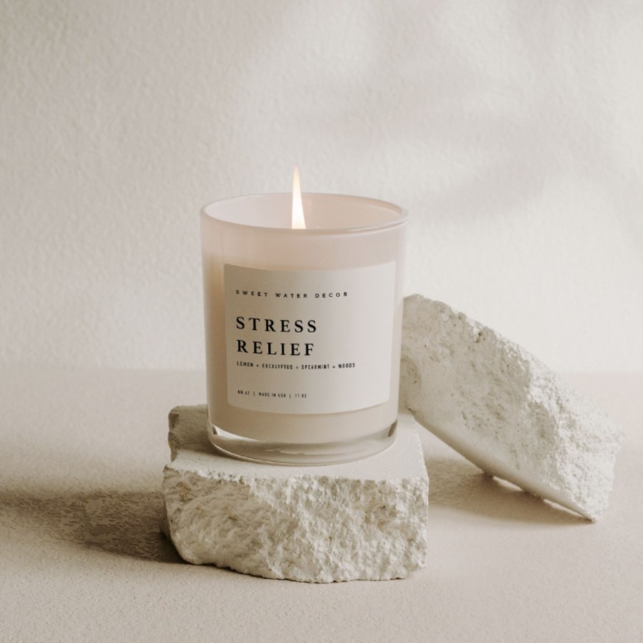 Home Accessories Sweet Water Decor View All Home Accessories | Stress Relief Soy Candle In White Jar