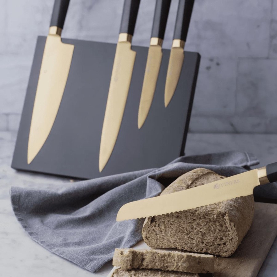 Kitchenware Viners Knives & Knife Blocks | Viners Titan Gold Knife Block