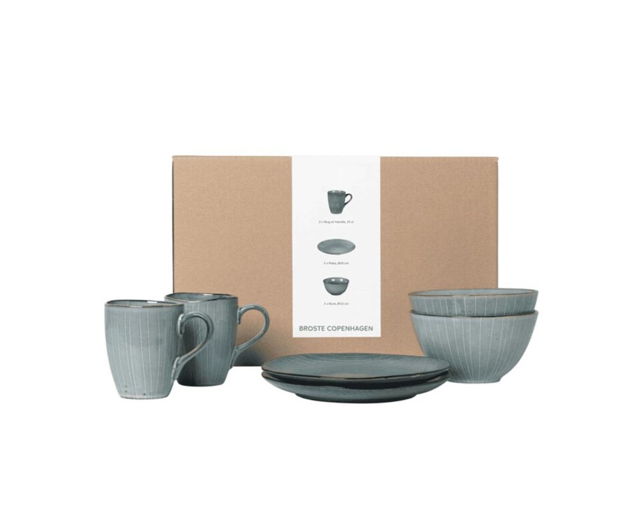 Kitchenware Broste Copenhagen Tabletop | Broste Copenhagen Nordic Sea Breakfast Set For Two