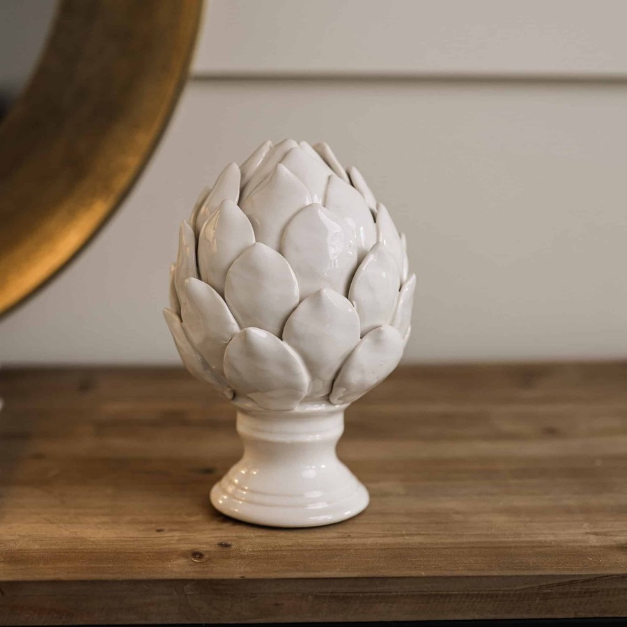 Home Accessories Silver Mushroom Christmas View All Home Accessories | Silver Mushroom Label White Ceramic Artichoke On Stand