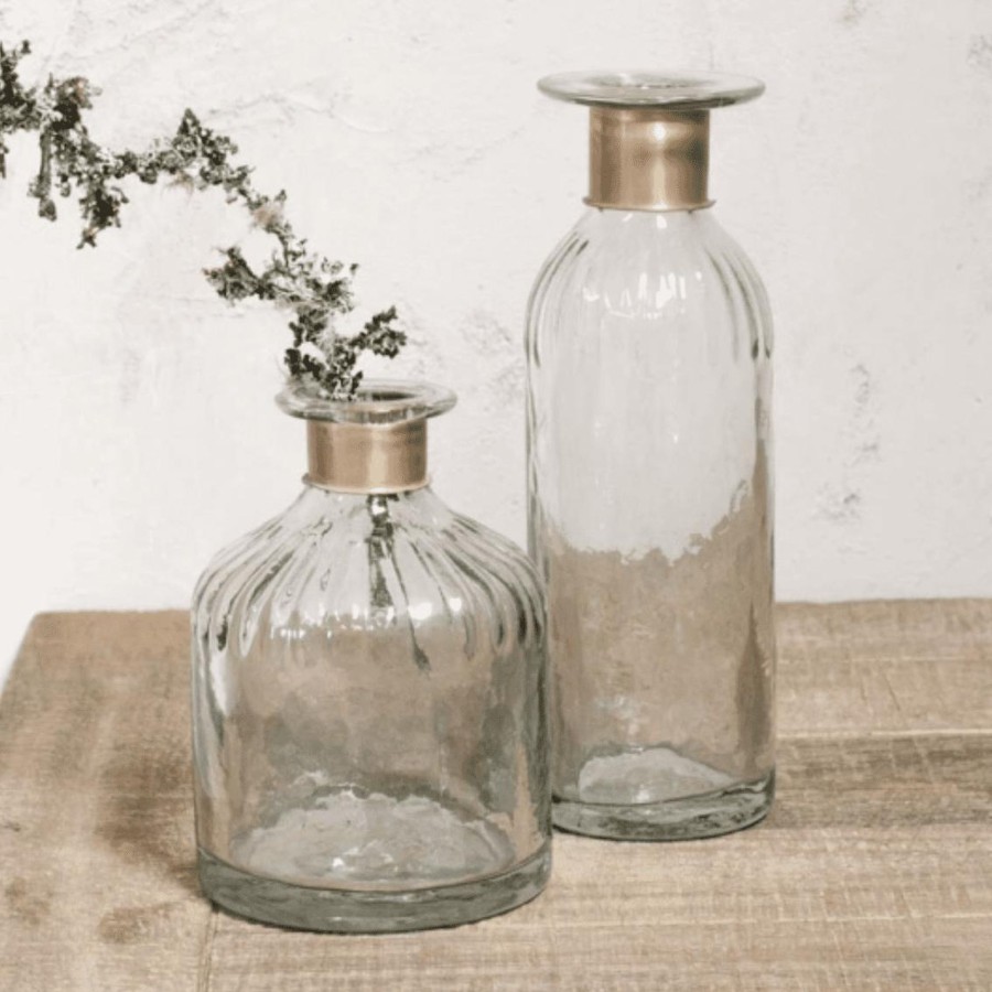 Home Accessories Nkuku View All Home Accessories | Nkuku Chara Hammered Tall Bottle - Lines