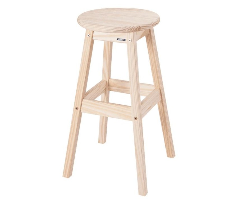 Furniture Tramontina Stools & Bar Stools | Tramontina Pine Wood Stool- Tall