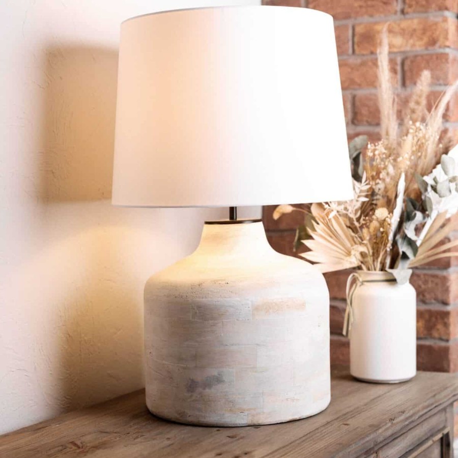 Lighting Also Home Table Lamps | Also Home Vara Mango Wood Large Table Lamp