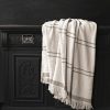 Outdoor Also Home Outdoor Rugs & Textiles | Also Home Andas Black Stripe Cotton Throw