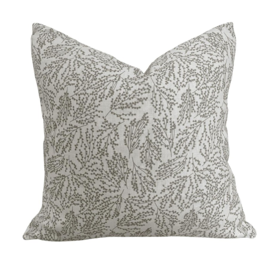 Home Accessories Silver Mushroom Cushions | Silver Mushroom Josie Linen Cushion- White