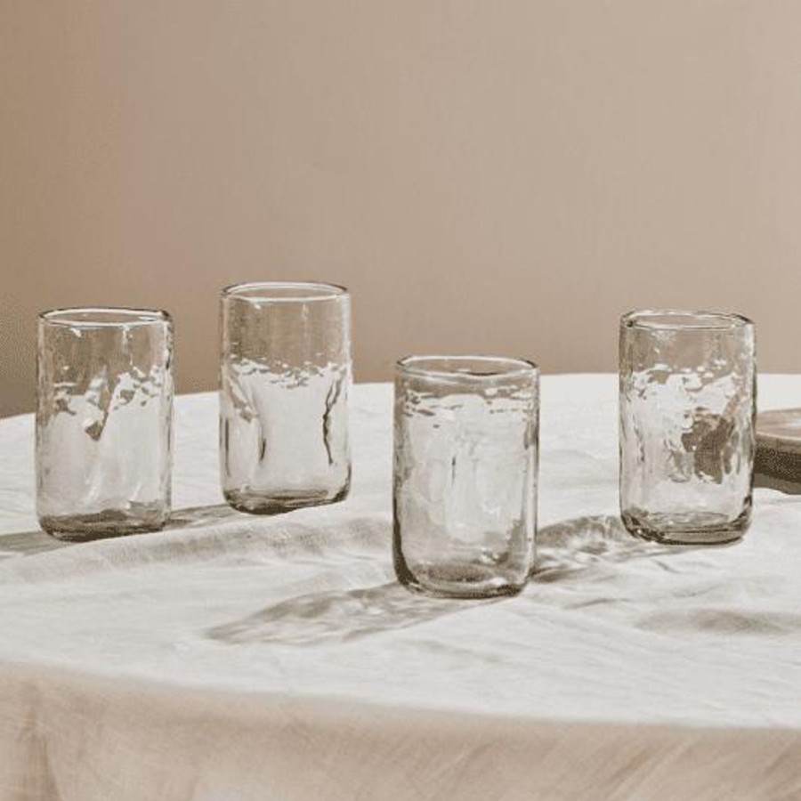 Kitchenware Nkuku Glassware & Barware | Nkuku Chandani Tumbler Tall Set Of 4 Clear