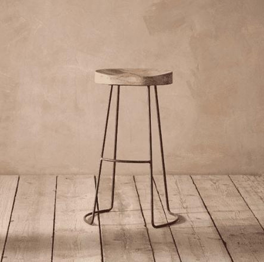 Furniture Nkuku Stools & Bar Stools | Nkuku Loko Mango Wood Stool - Tall