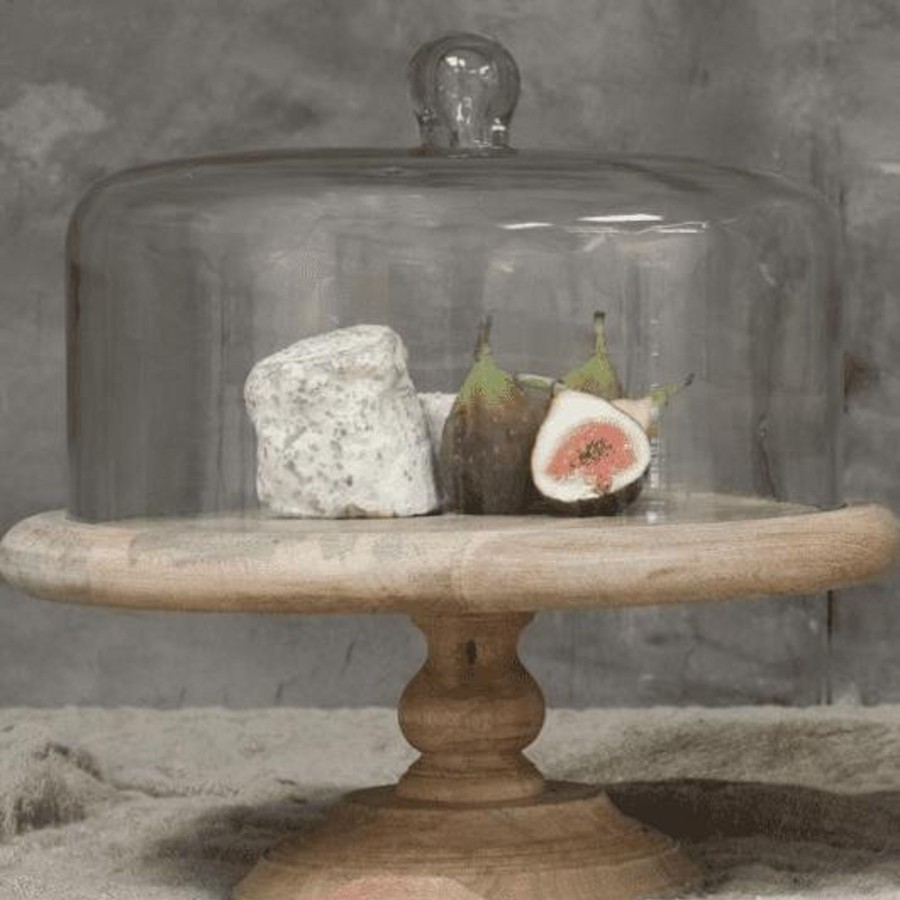 Kitchenware Nkuku Servingware | Nkuku Recycled Glass Dome Cake Stand