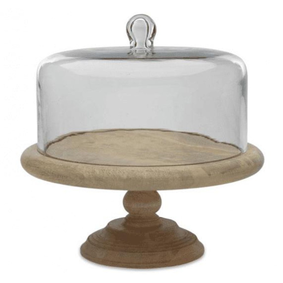 Kitchenware Nkuku Servingware | Nkuku Recycled Glass Dome Cake Stand