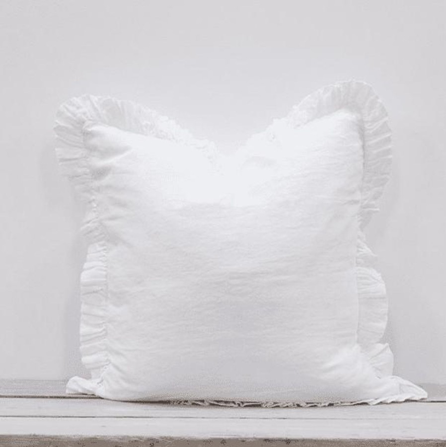 Home Accessories Also Home Cushions | Also Home Olivia White Ruffle Cushion 60X60Cm