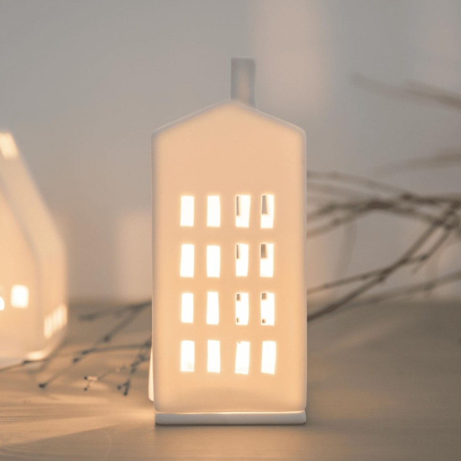 Home Accessories Räder Candles Holders & Sticks | Rader Hipped Roof With Chimney Light House