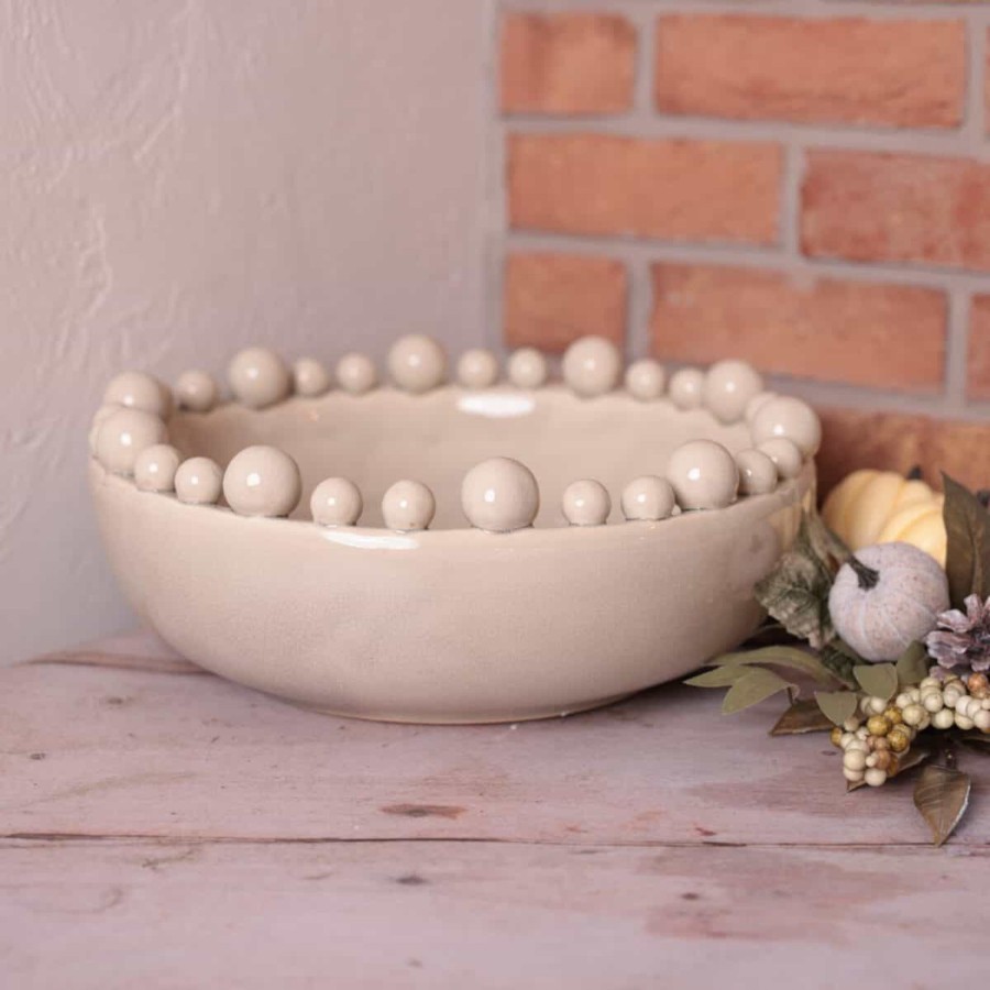 Home Accessories Silver Mushroom Christmas View All Home Accessories | Silver Mushroom Ivory Cream Bobble Bowl