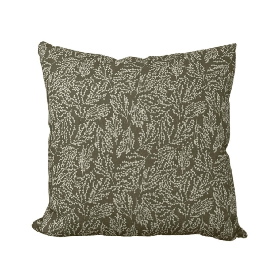 Home Accessories Silver Mushroom Cushions | Silver Mushroom Josie Linen Cushion- Green