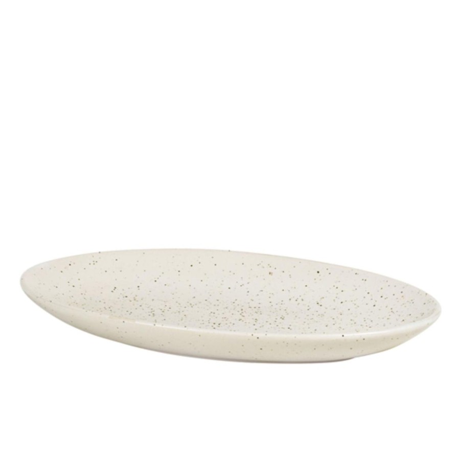 Kitchenware Broste Copenhagen Servingware | Broste Copenhagen Nordic Vanilla Oval Serving Plate - 22Cm