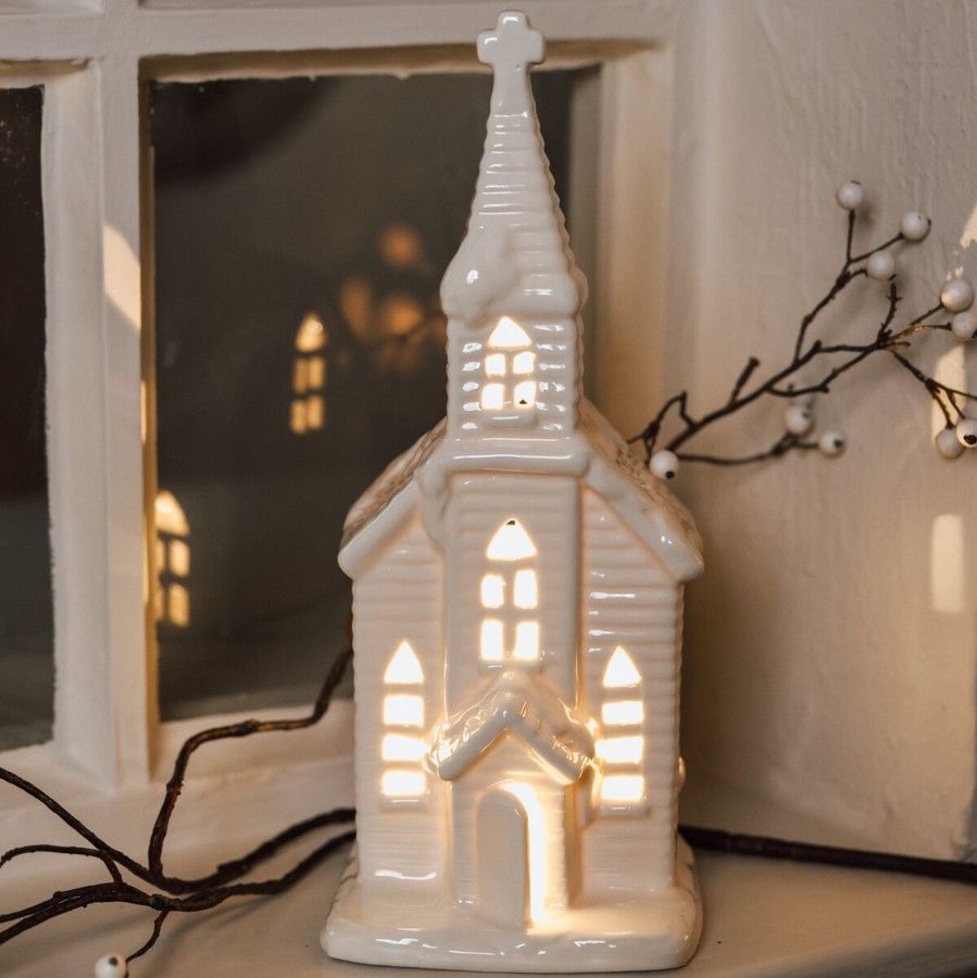 Home Accessories Silver Mushroom Christmas View All Home Accessories | Silver Mushroom Label Led Christmas Snow Church